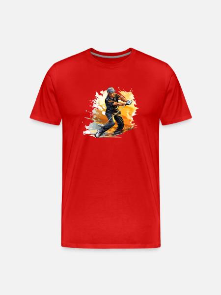 Golf Player - Illustration - Men's Premium Organic T-Shirt - red