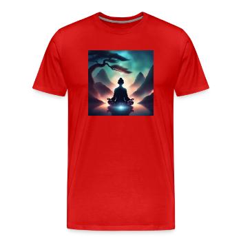 Zen comme moi - T-shirt bio Premium Homme - rouge - Devant - Damien (186cm)