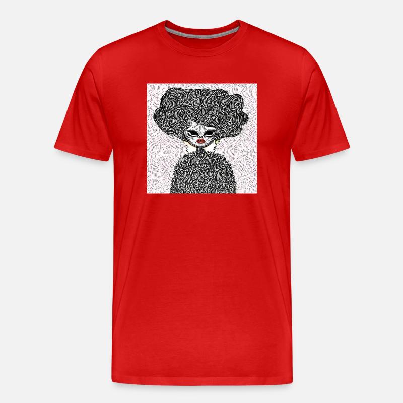 Frisur #2 - Männer Premium Bio T-Shirt - Rot