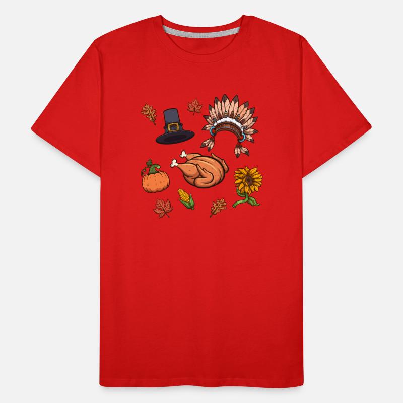 Thanksgiving Elements Men's Premium Organic T-Shirt