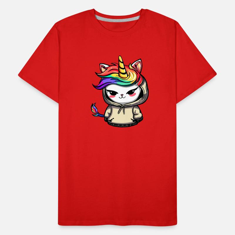 Chat-licorne espiègle T-shirt bio Premium Homme