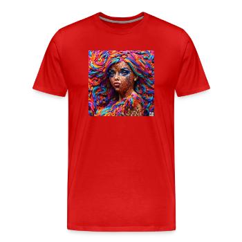 Hairstyle #5 - T-shirt bio Premium Homme - rouge - Devant - Damien (186cm)