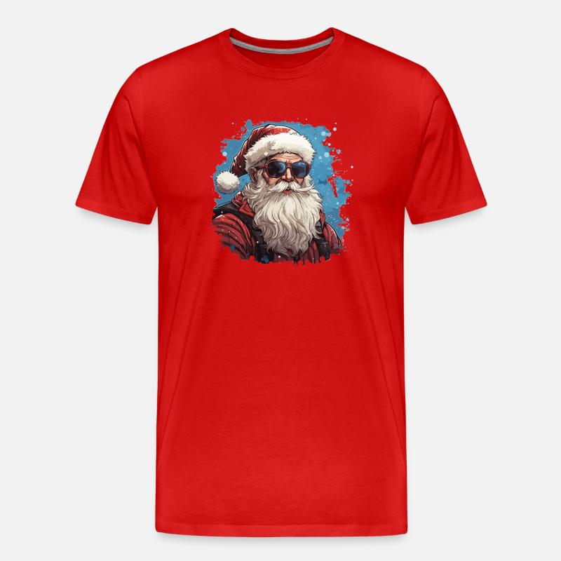 Weihnachtsmann - Illustration - Männer Premium Bio T-Shirt - Rot