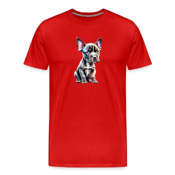 Staffordshire Bull Terrier Chiens Propriétaires de chiens Chien - T-shirt bio Premium Homme - rouge - Devant - Damien (186cm)