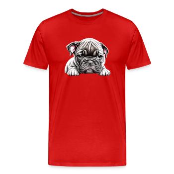 Bouledogue Chiens Propriétaire De Chien Propriétaire De Chien - T-shirt bio Premium Homme - rouge - Devant - Damien (186cm)