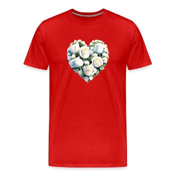 Wedding, Love, Valentine's Day, Engagement, Mother's Day - Men's Premium Organic T-Shirt - red - Front - Damien (186cm)