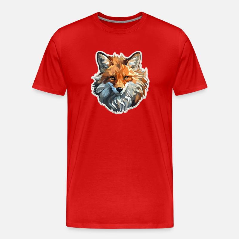 Fuchs - Illustration - Männer Premium Bio T-Shirt - Rot