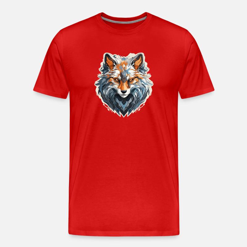 Fuchs - Illustration - Männer Premium Bio T-Shirt - Rot