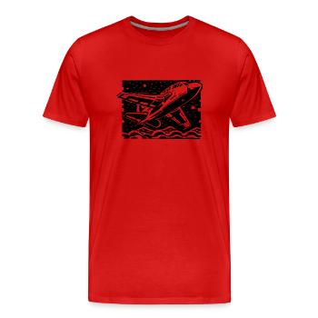 Voler un avion - T-shirt bio Premium Homme - rouge - Devant - Damien (186cm)