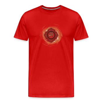 Premier chakra Muladhara - T-shirt bio Premium Homme - rouge - Devant - Damien (186cm)