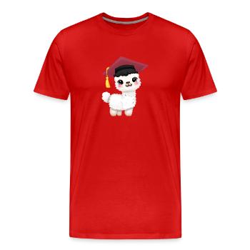 Bachelor's Degree Graduation Graduate Alpaca - Men's Premium Organic T-Shirt - red - Front - Damien (186cm)