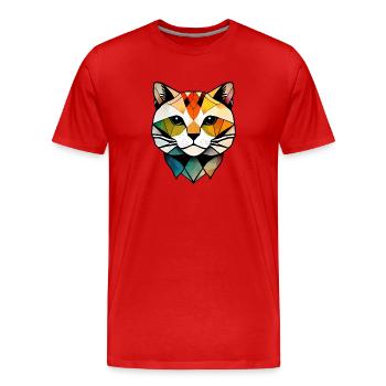 Chat domestique, Chat, Propriétaire de chat, Chat siamois, Chaton - T-shirt bio Premium Homme - rouge - Devant - Damien (186cm)