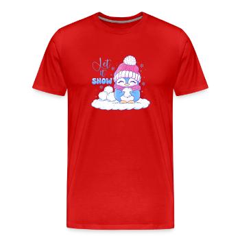 Let It Snow - Men's Premium Organic T-Shirt - red - Front - Damien (186cm)