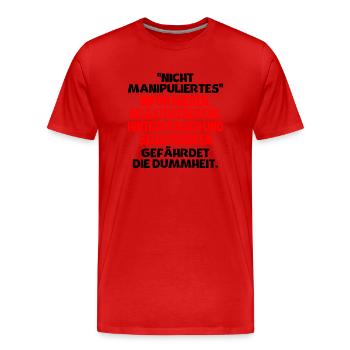 Nicht Manipuliertes - Männer Premium Bio T-Shirt - Rot - Vorne - Damien (186cm)