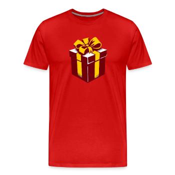 Ich bin Dein Geschenk - Männer Premium Bio T-Shirt - Rot - Vorne - Damien (186cm)