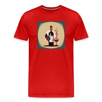 Wein / Rotwein / Weißwein - Männer Premium Bio T-Shirt - Rot - Vorne - Damien (186cm)