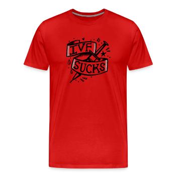 Tattoo-Stil Banner und Nadel IVF saugt - Männer Premium Bio T-Shirt - Rot - Vorne - Damien (186cm)
