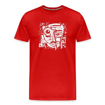 Graffiti Street Art Spray Vintage Schablone Retro - Männer Premium Bio T-Shirt - Rot - Vorne - Damien (186cm)