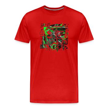 Graffiti Street Art Spray Vintage Schablone Retro - Männer Premium Bio T-Shirt - Rot - Vorne - Damien (186cm)