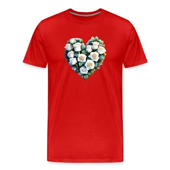 Valentine's Day, Mother's Day, Wedding, Love, Engagement - Men's Premium Organic T-Shirt - red - Front - Damien (186cm)