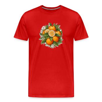 Orange - Illustration - Männer Premium Bio T-Shirt - Rot - Vorne - Damien (186cm)