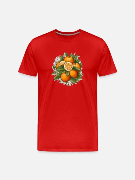 Orange - Illustration - Men's Premium Organic T-Shirt - red