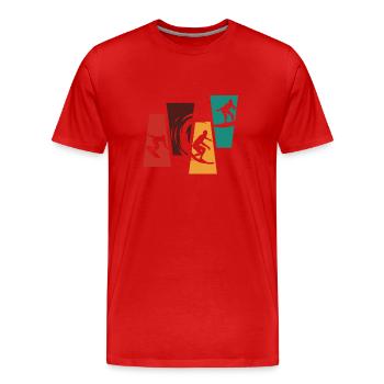 Vintage Retro Surf - Surf Geschenkidee - Männer Premium Bio T-Shirt - Rot - Vorne - Damien (186cm)
