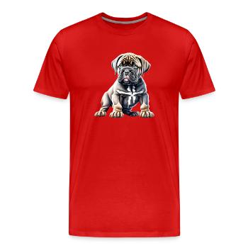 Staffordshire Bull Terrier Chien Chiens Propriétaires de chiens - T-shirt bio Premium Homme - rouge - Devant - Damien (186cm)