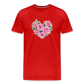 Saint-Valentin, Fête des mères, Mariage, Amour, Fiançailles - T-shirt bio Premium Homme - rouge - Devant - Damien (186cm)