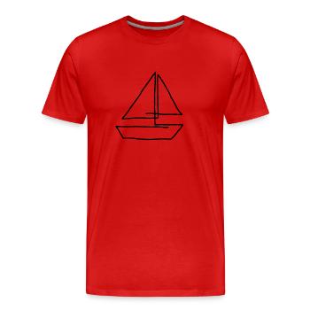 Sailboat - Men's Premium Organic T-Shirt - red - Front - Damien (186cm)