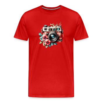 Appareil photo, Appareil photo, Photographie, Photographe - T-shirt bio Premium Homme - rouge - Devant - Damien (186cm)