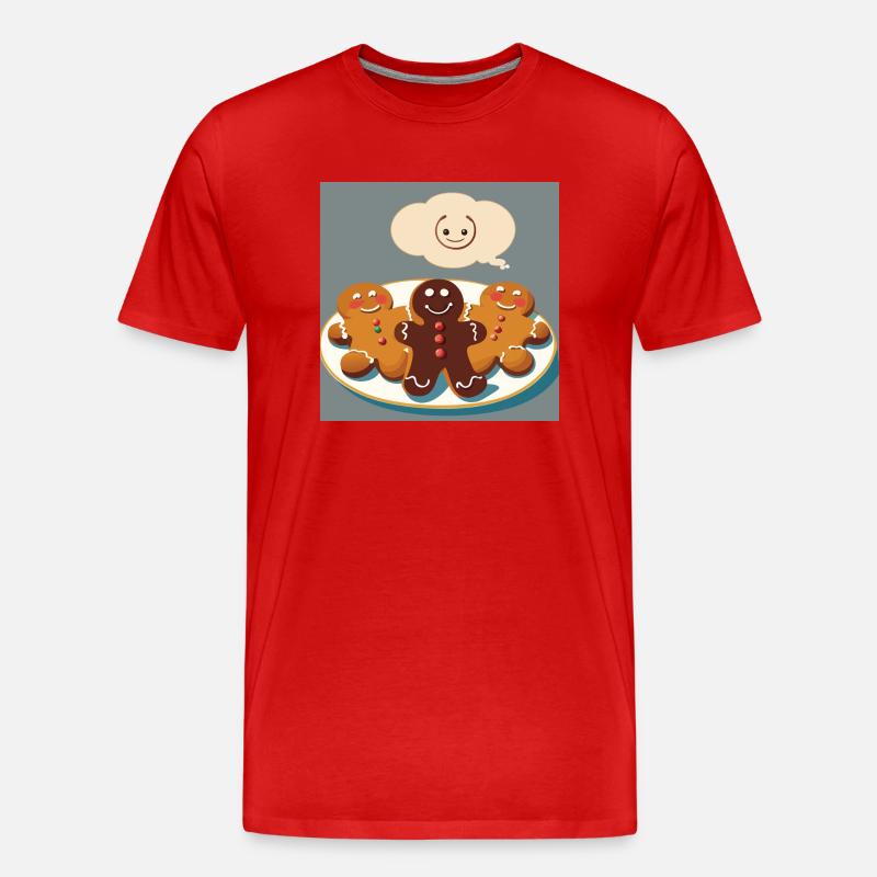 Lebkuchen / Lebkuchenmann / Weihnachten - Männer Premium Bio T-Shirt - Rot