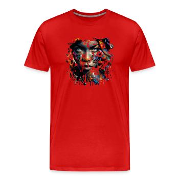 Graffiti Street Art Spray Vintage Schablone Retro - Männer Premium Bio T-Shirt - Rot - Vorne - Damien (186cm)