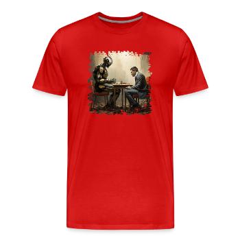 L'IA est une branche de l'informatique - T-shirt bio Premium Homme - rouge - Devant - Damien (186cm)