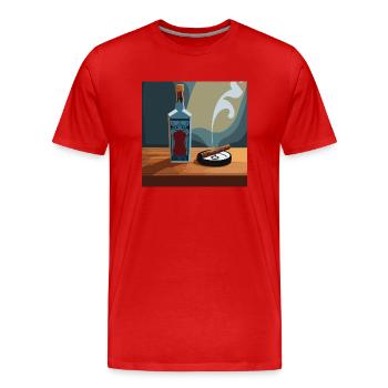 Whisky / Scotch /Rum - Männer Premium Bio T-Shirt - Rot - Vorne - Damien (186cm)