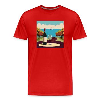 Wein / Rotwein / Weißwein - Männer Premium Bio T-Shirt - Rot - Vorne - Damien (186cm)