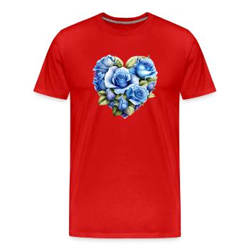 Valentine's Day, Mother's Day, Love, Engagement, Wedding - Men's Premium Organic T-Shirt - red - Front - Damien (186cm)