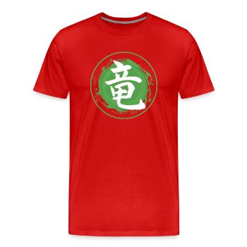Kanji Dragon - Men's Premium Organic T-Shirt - red - Front - Damien (186cm)