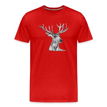 Cerf - T-shirt bio Premium Homme - rouge - Devant - Damien (186cm)