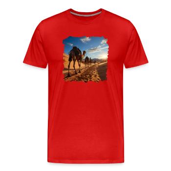 Der Ursprung der Karawanen liegt im alten Orient - Männer Premium Bio T-Shirt - Rot - Vorne - Damien (186cm)