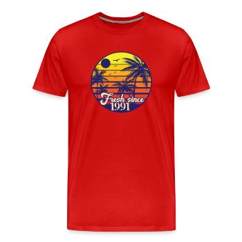 Millésime 1991 - T-shirt bio Premium Homme - rouge - Devant - Damien (186cm)