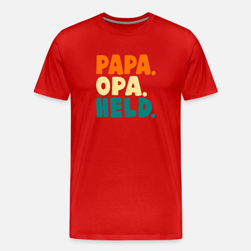 PAPA OPA HELD - Männer Premium Bio T-Shirt - Rot
