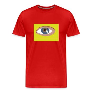Oeil - T-shirt bio Premium Homme - rouge - Devant - Damien (186cm)