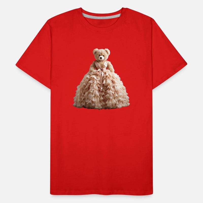 Teddybär im Brautkleid Männer Premium Bio T-Shirt