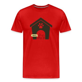 Ruff Day Dog Design - T-shirt bio Premium Homme - rouge - Devant - Damien (186cm)