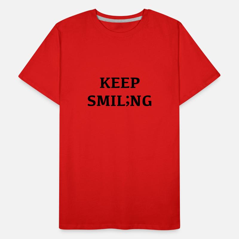 Lächle weiter, Lächeln verändert Ihre Stimmung; Männer Premium Bio T-Shirt