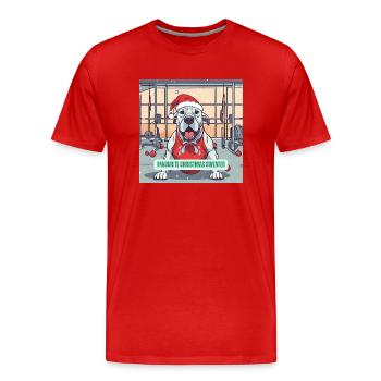 The Jingle Bells - Doggy Edition - Men's Premium Organic T-Shirt - red - Front - Damien (186cm)