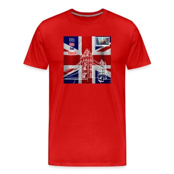 London Fun Postcard Design - Men's Premium Organic T-Shirt - red - Front - Damien (186cm)