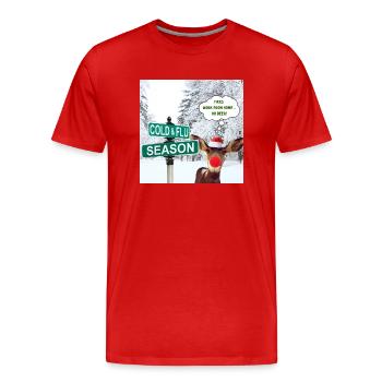 Oh Deer - Rudolf Noël Design - T-shirt bio Premium Homme - rouge - Devant - Damien (186cm)