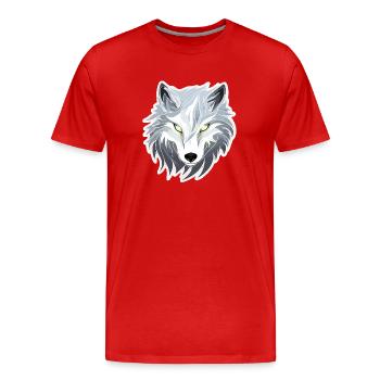 Wolf - Illustration - Männer Premium Bio T-Shirt - Rot - Vorne - Damien (186cm)